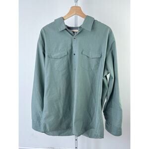 PD&C Paper Denim & Cloth Mens  XL Button Up Shirt Long Sleeve Cotton Blend Green